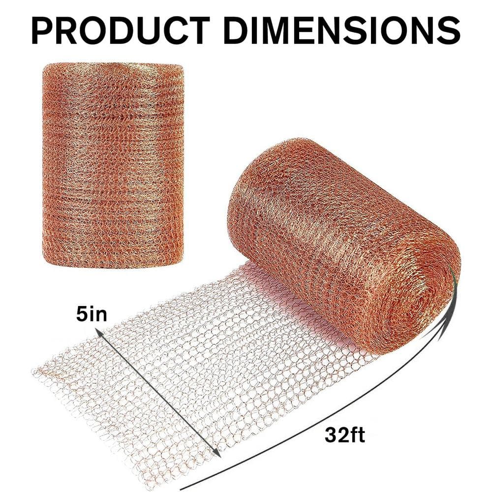 5 in. x 32 ft. Copper Mesh Filter screen, Choke hole, Copper Wire Mesh - Hercitys