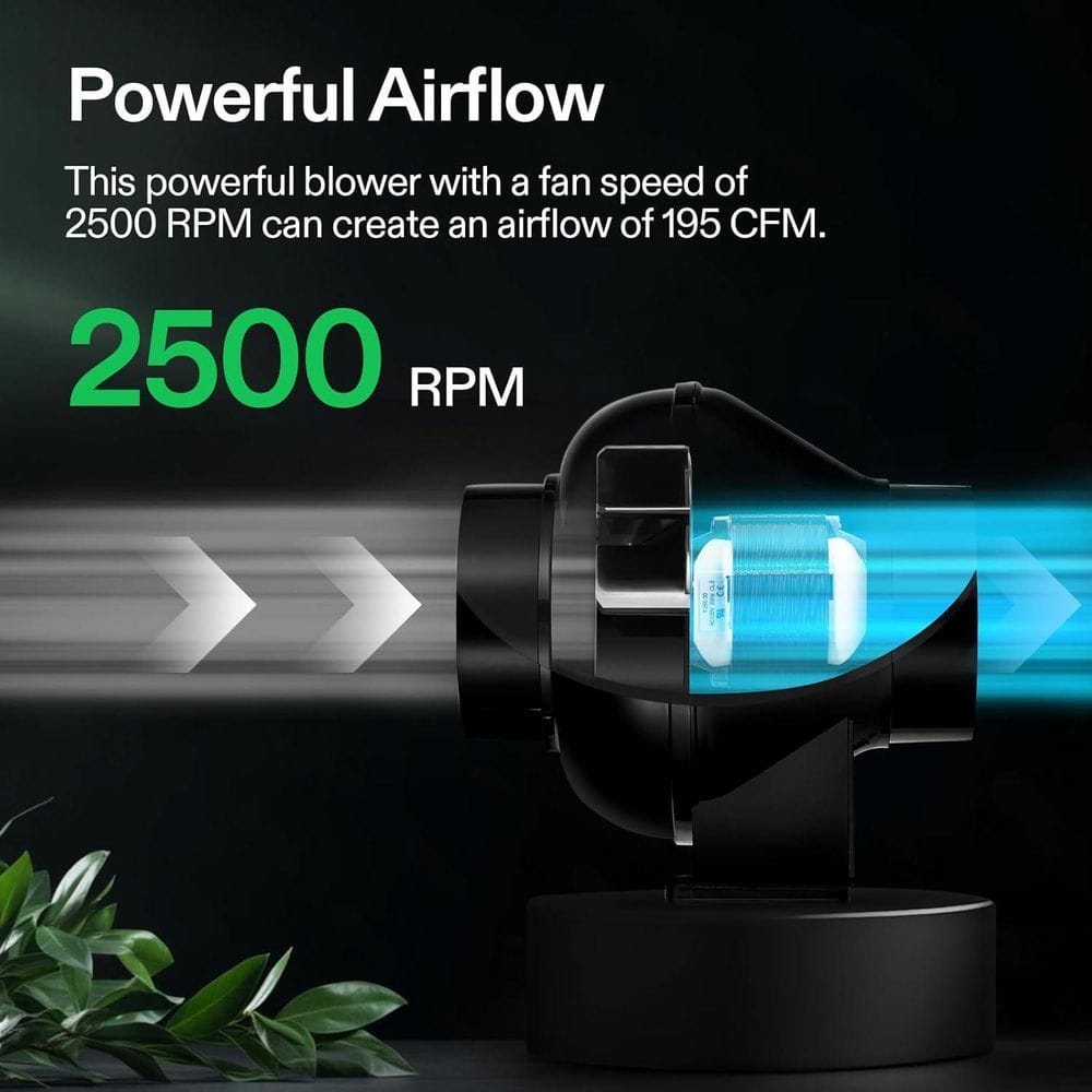 4 in. 195 CFM Inline Duct Ventilation Fan - Hercitys