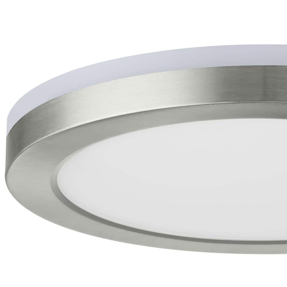 12 in. LED Flush Mount Smart CCT and RGB Selectable Brushed Nickel Finish with Night Light Powered by Hubspace - Hercitys