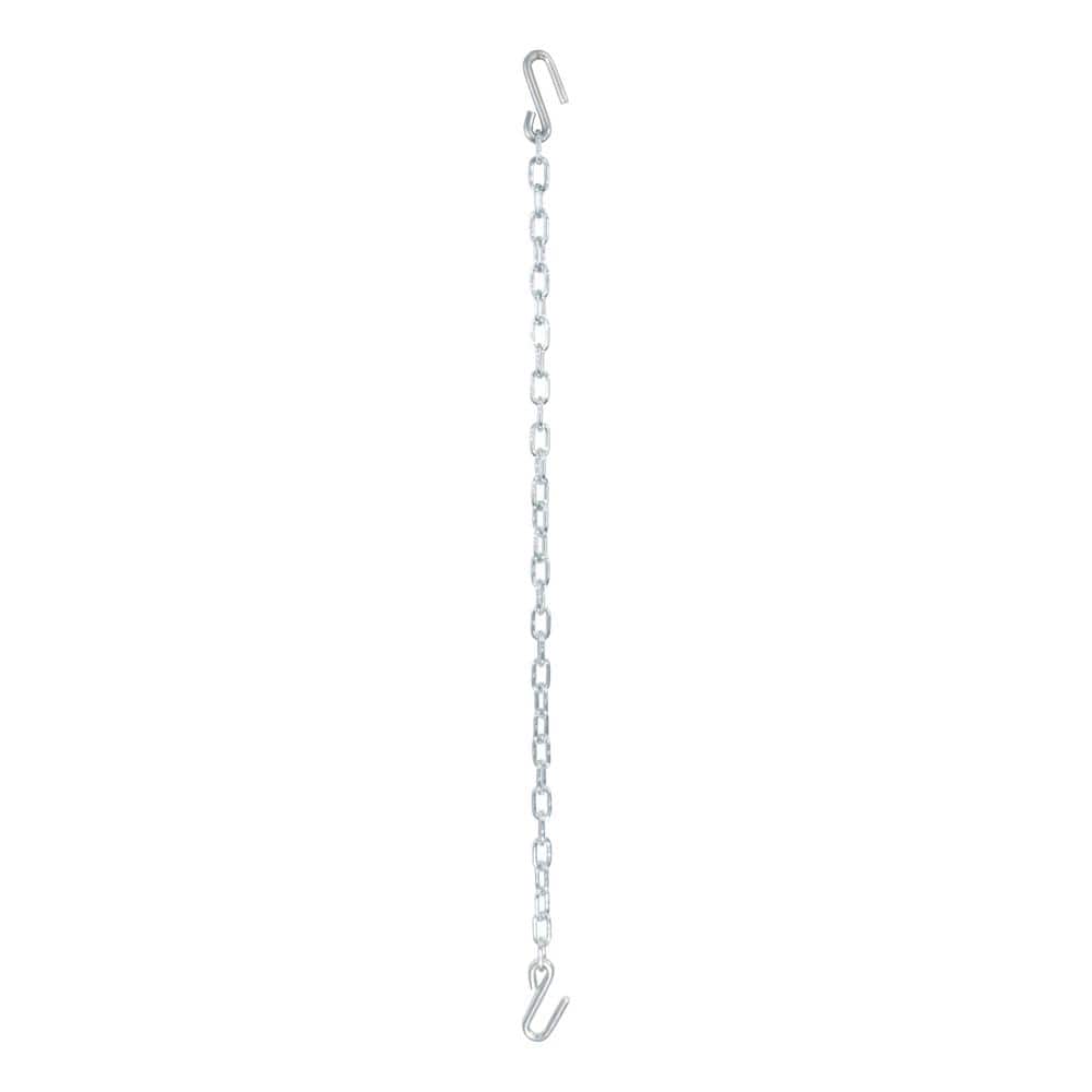 48″ Safety Chain with 2 S-Hooks (5,000 lbs., Clear Zinc) - Hercitys