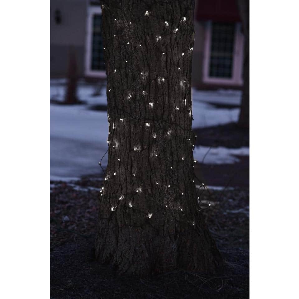 2 ft. x 8 ft. Pure White LED Net Style Tree Trunk Wrap Christmas Lights with Brown Wire - Hercitys