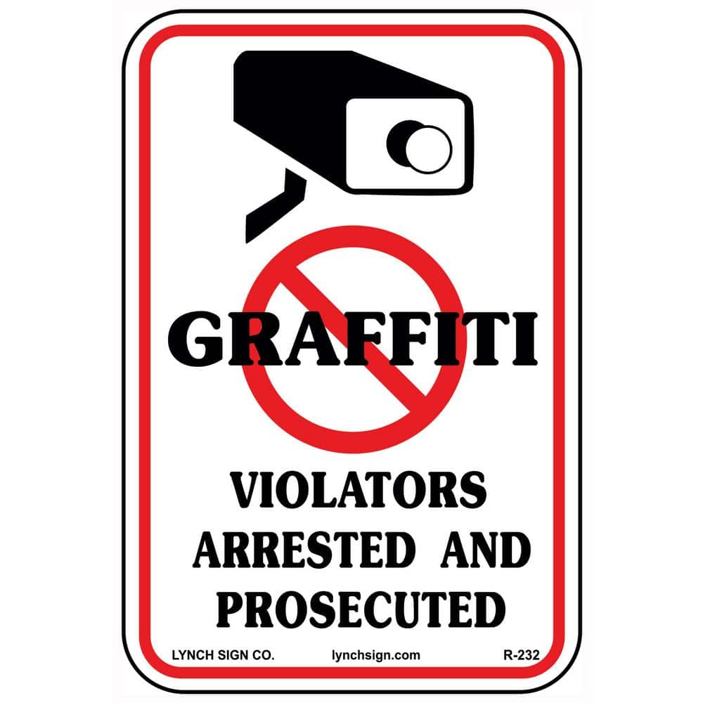 10 in. x 14 in. No Graffiti Sign Printed on More Durable, Thicker, Longer Lasting Styrene Plastic - Hercitys