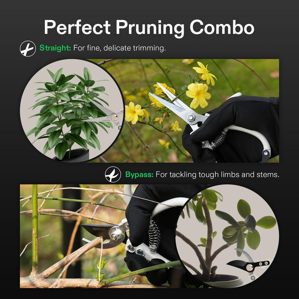 2.2 in. Bypass Light-Weight Pruning Shears with SK5 Blades and Q-Shaped Handle - Hercitys