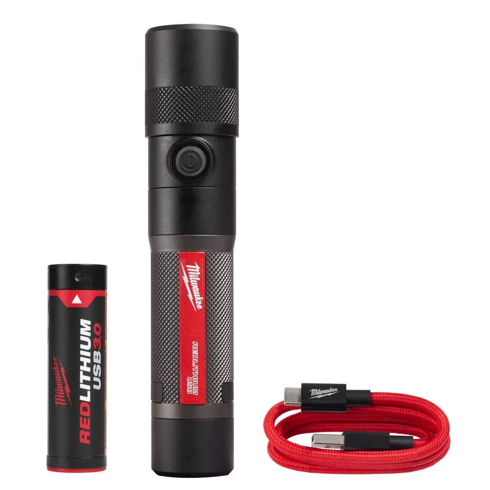 1100 Lumens LED USB Rechargeable Twist Focus Flashlight - Hercitys