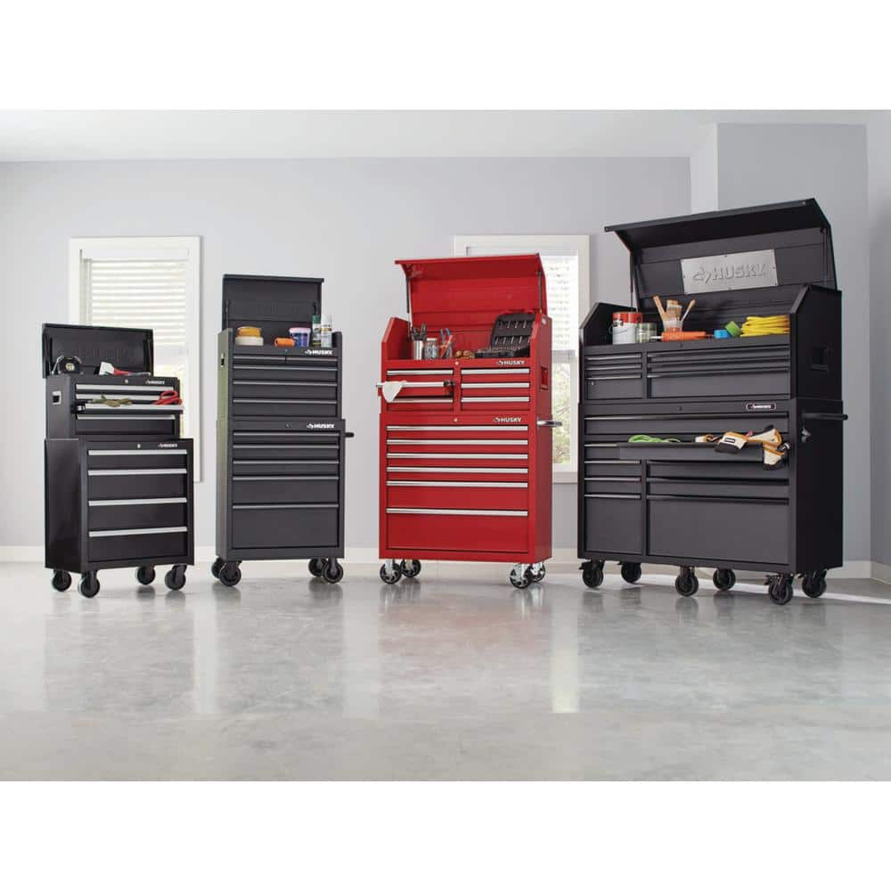 26 in. W x 12 in. D Standard Duty 4-Drawer Top Tool Chest in Gloss Black - Hercitys