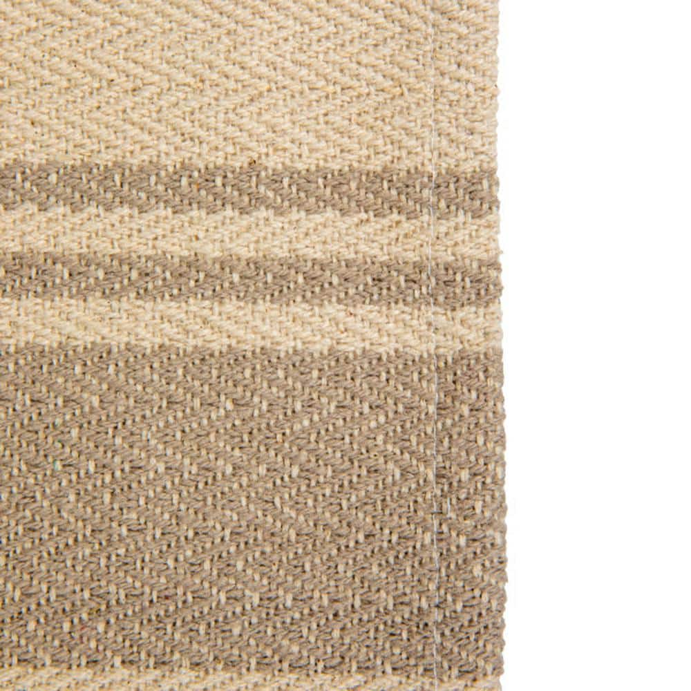 14 in. W x 72 in. L Canvas Table Runner with Khaki Stripes - Hercitys