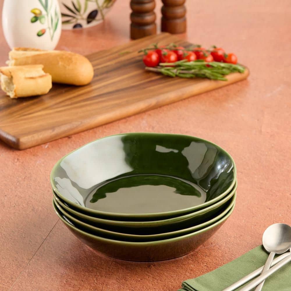 40 fl. oz. Green Stoneware Soup Bowl (Set of 4) - Hercitys