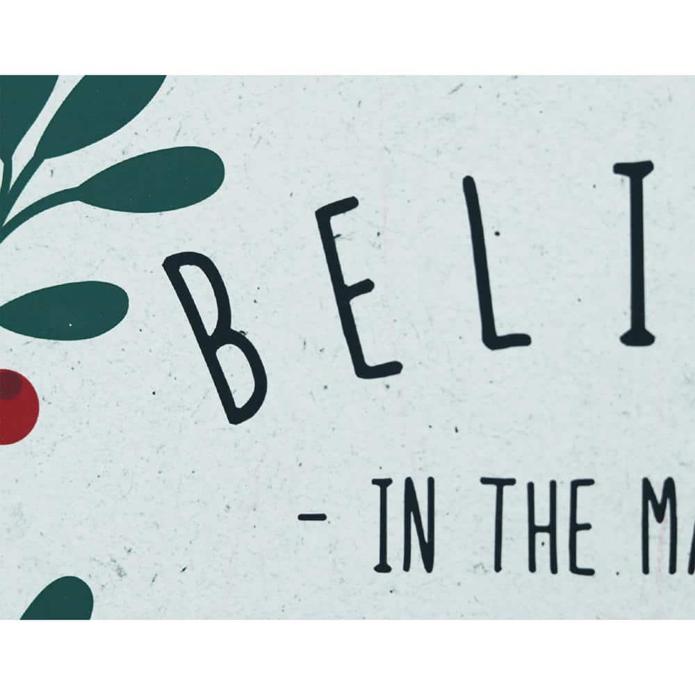 15.75 in. Brown Wood Framed Believe in The Magic of Christmas Wall Sign - Hercitys