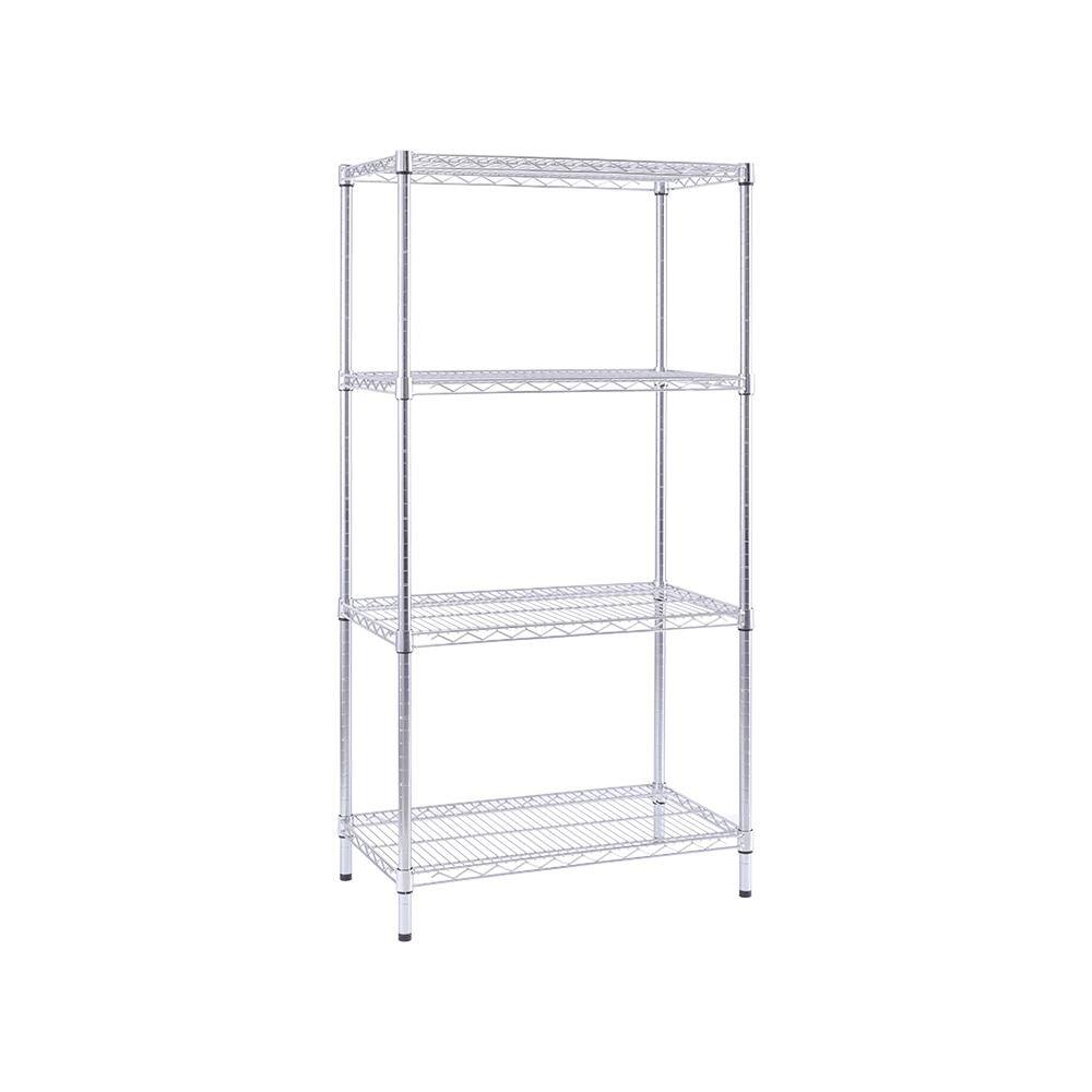 4 Tier Commercial Chrome Shelving Unit 18 in. x 30 in. x 59 in. - Hercitys