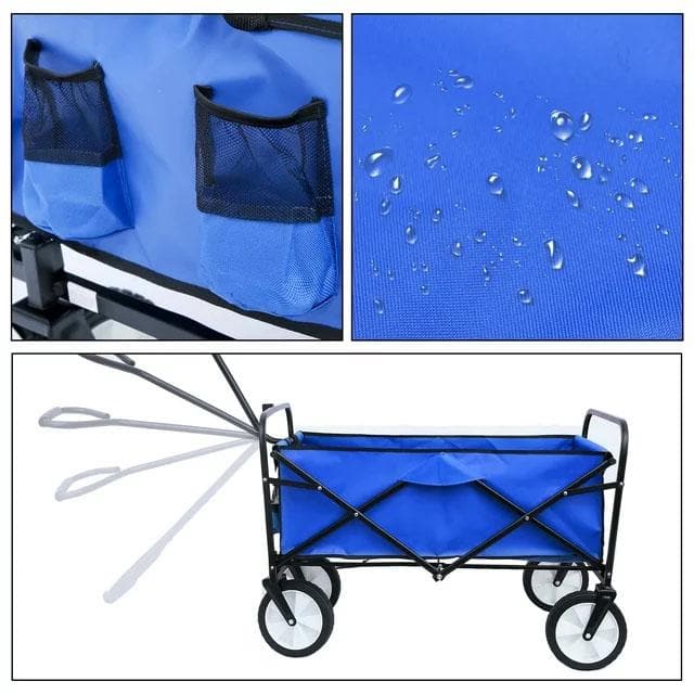 3 cu. ft. Steel Garden Cart, Blue - Hercitys