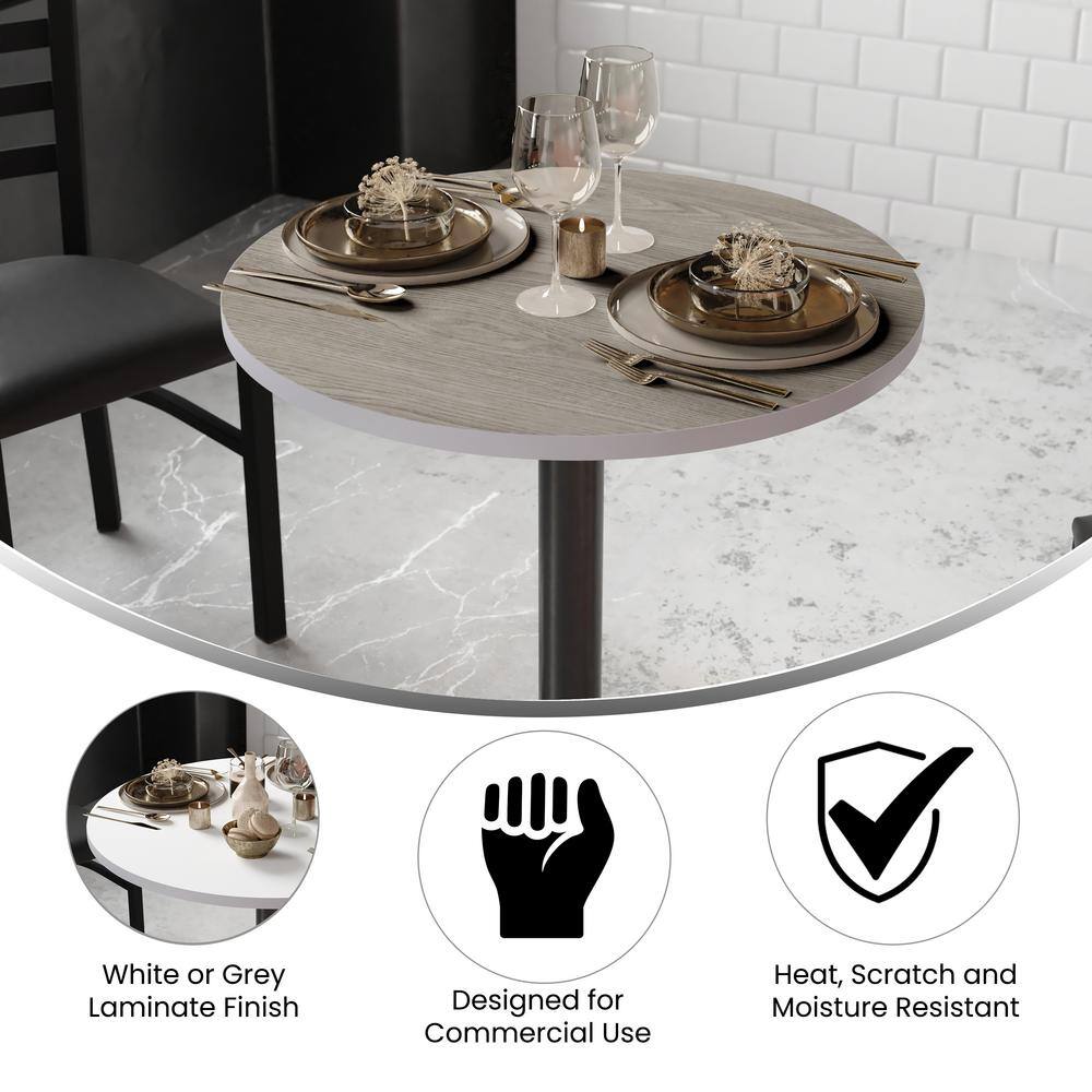 30 in. White/Gray Round Table Top Only - Hercitys