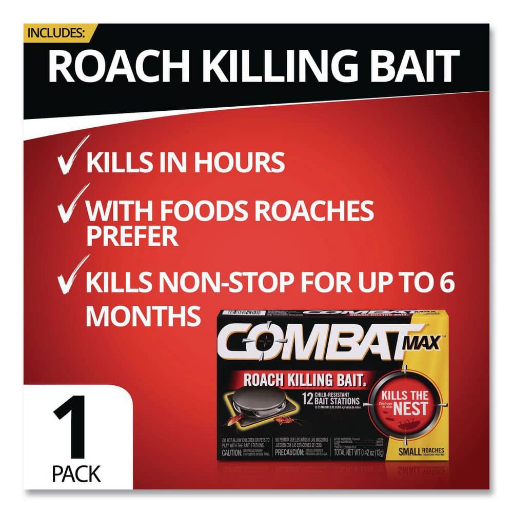 0.43 oz. Small Roach Bait, 12 Baits/Pack, 12 Packs/Carton - Hercitys