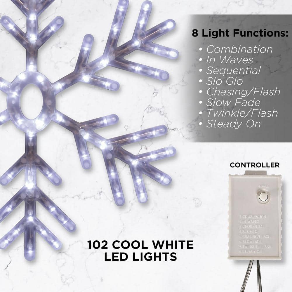24 in. Tall Hanging Snowflake with LED Lights - Hercitys