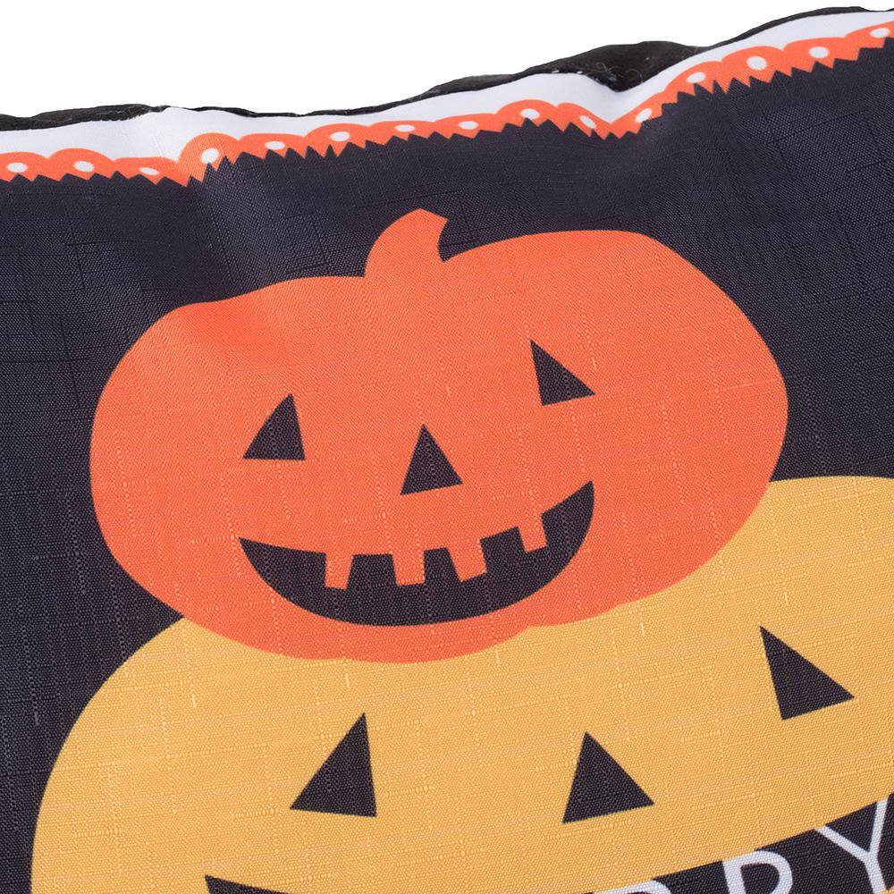 20 in. x 20 in. Halloween Pumpkin Throw Pillow for Seasonal Home Decor, Tabletop or Shelf Display, Centerpiece, Orange - Hercitys