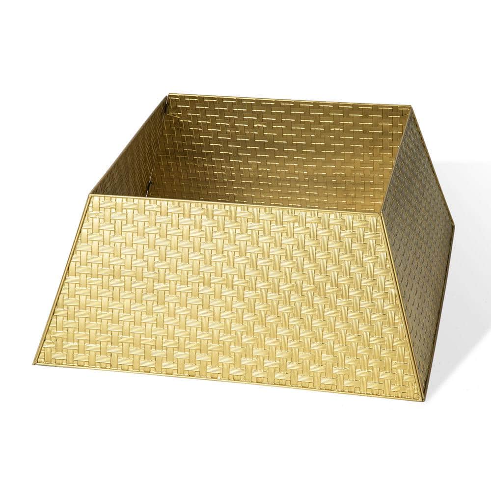 25.75 in. L Trapezoid Gold Metal Weave Tree Collar - Hercitys