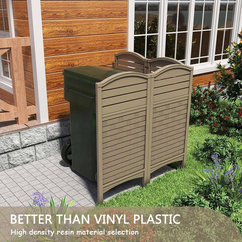 45 in. Plastic Fence Privacy Screen with 4 Panels - Hercitys