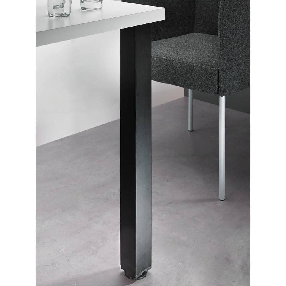 27.5 in. Black Square Adjustable Metal Table Legs, Desk Legs, Furniture Legs (Set of 4) - Hercitys