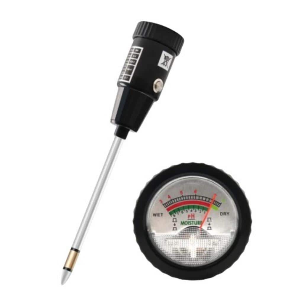 2-in-1 Soil Moisture Meter 3-8 PH Measuring Tool with Long Probe for Soil Acidity and pH Test 150 mm Probe - Hercitys