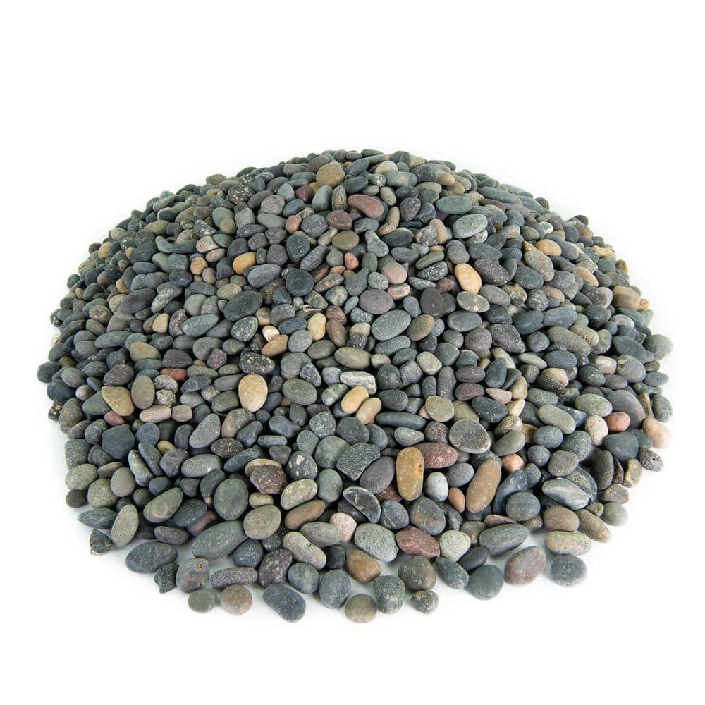 .25 cu. ft. 3/8 in. Mixed Mexican Beach Pebbles Smooth Round Rock for Gardens, Landscapes and Ponds - Hercitys