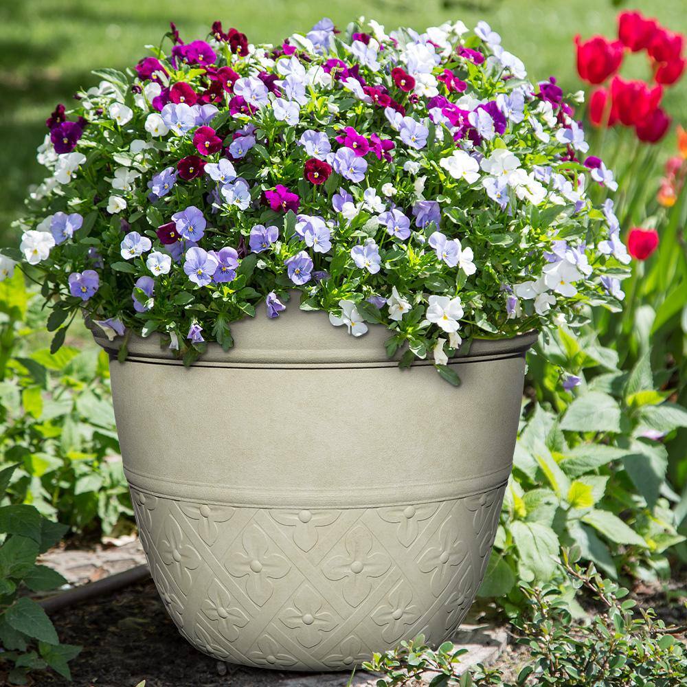 12.5 in. Clover River Stone Resin Planter - Hercitys