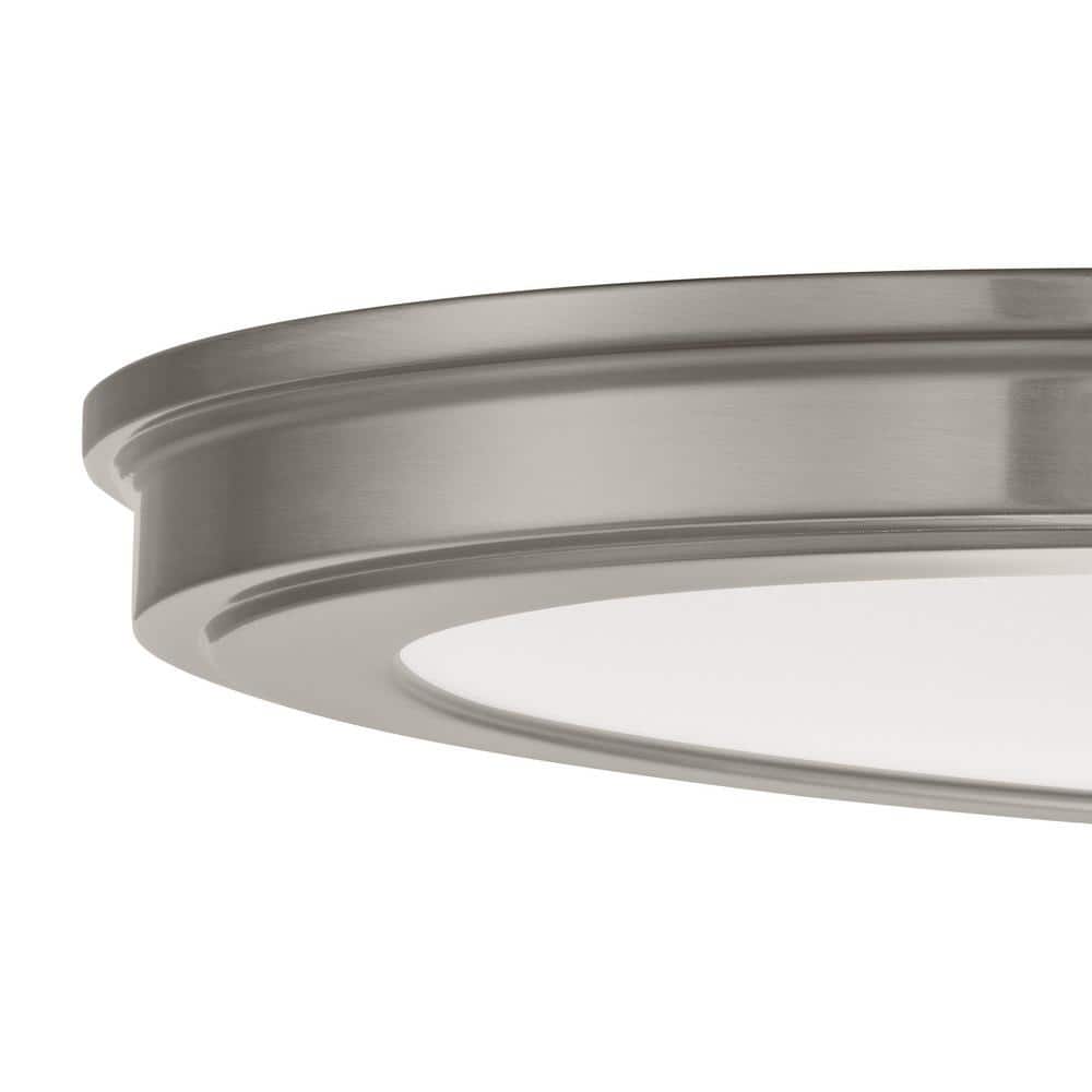 15 in. Brushed Nickel 5-CCT LED Round Flush Mount, Low Profile Ceiling Light (2-Pack) - Hercitys