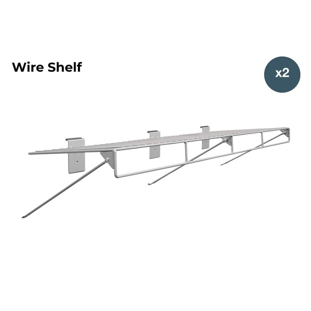 48 in. L x 12 in. W Slatwall Wire Shelf with Rail (2-Pack) - Hercitys