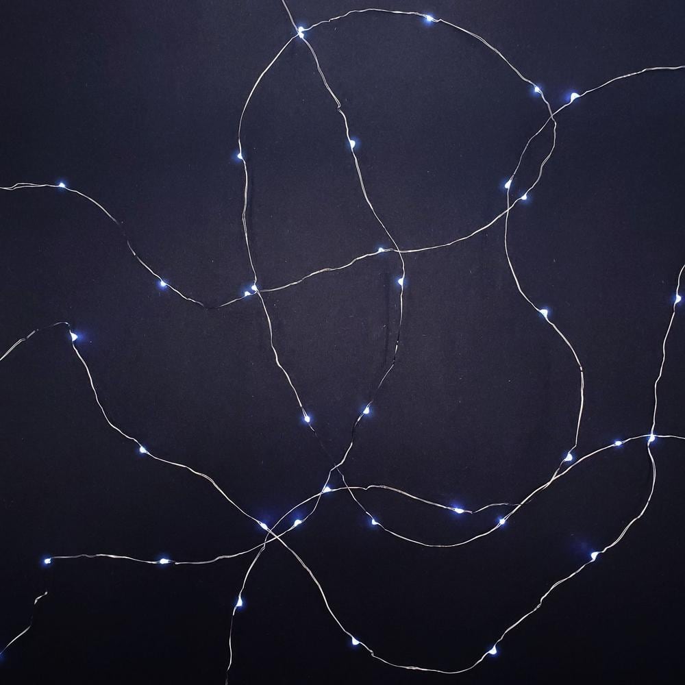 20-Light Bulb LED Cool White Battery Operated Fairy String Lights (Set of 6) - Hercitys