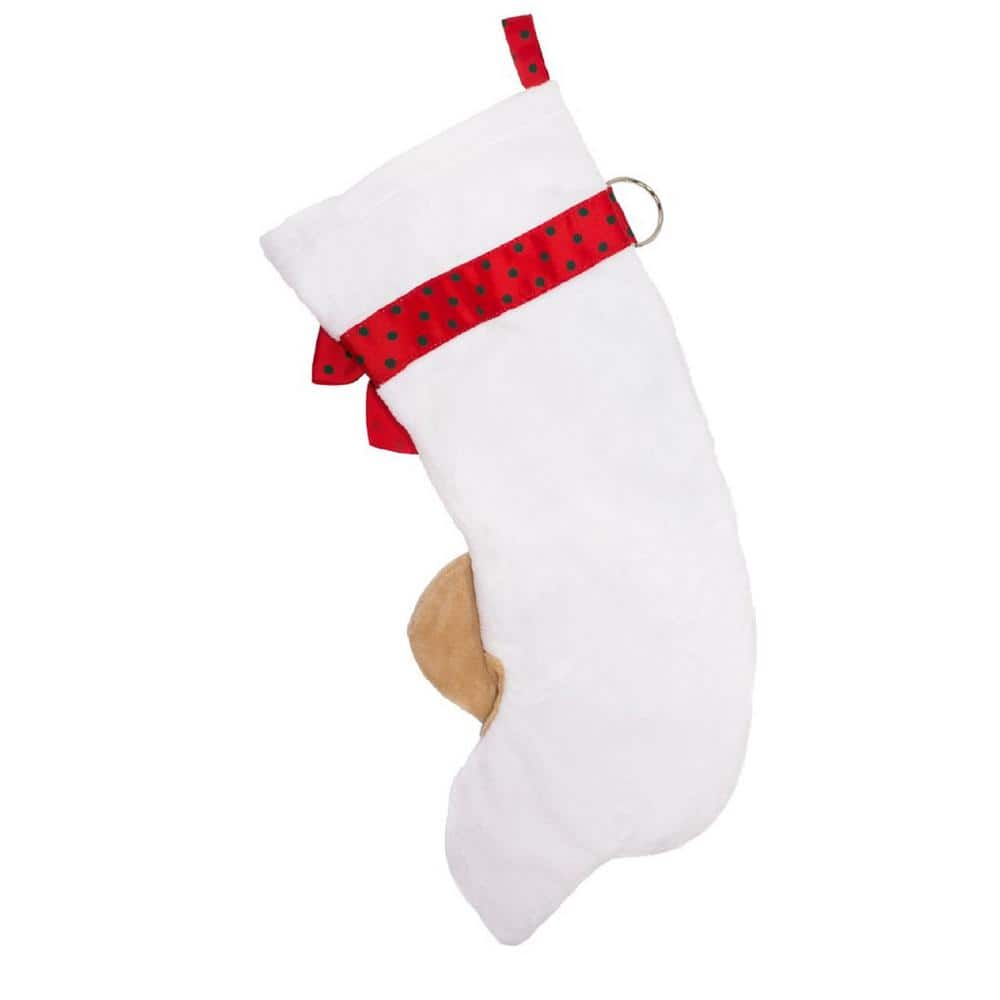22 in. Beagle Dog Faux Fur Christmas Stocking - Hercitys