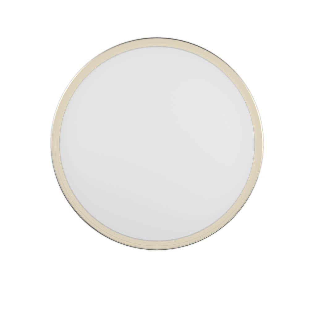 10 in. Modern Ring Brushed Nickel LED Flush Mount Ceiling Light Fixture 3000K Soft White For Kitchen or Bedroom - Hercitys