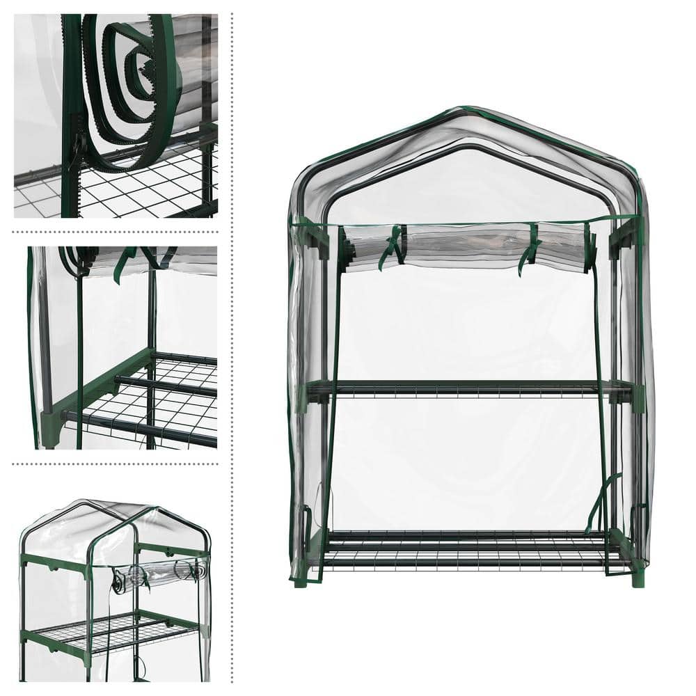 27 in. W x 19 in. D x 37.5 in. H PVC/Steel Clear Mini Greenhouse - Hercitys