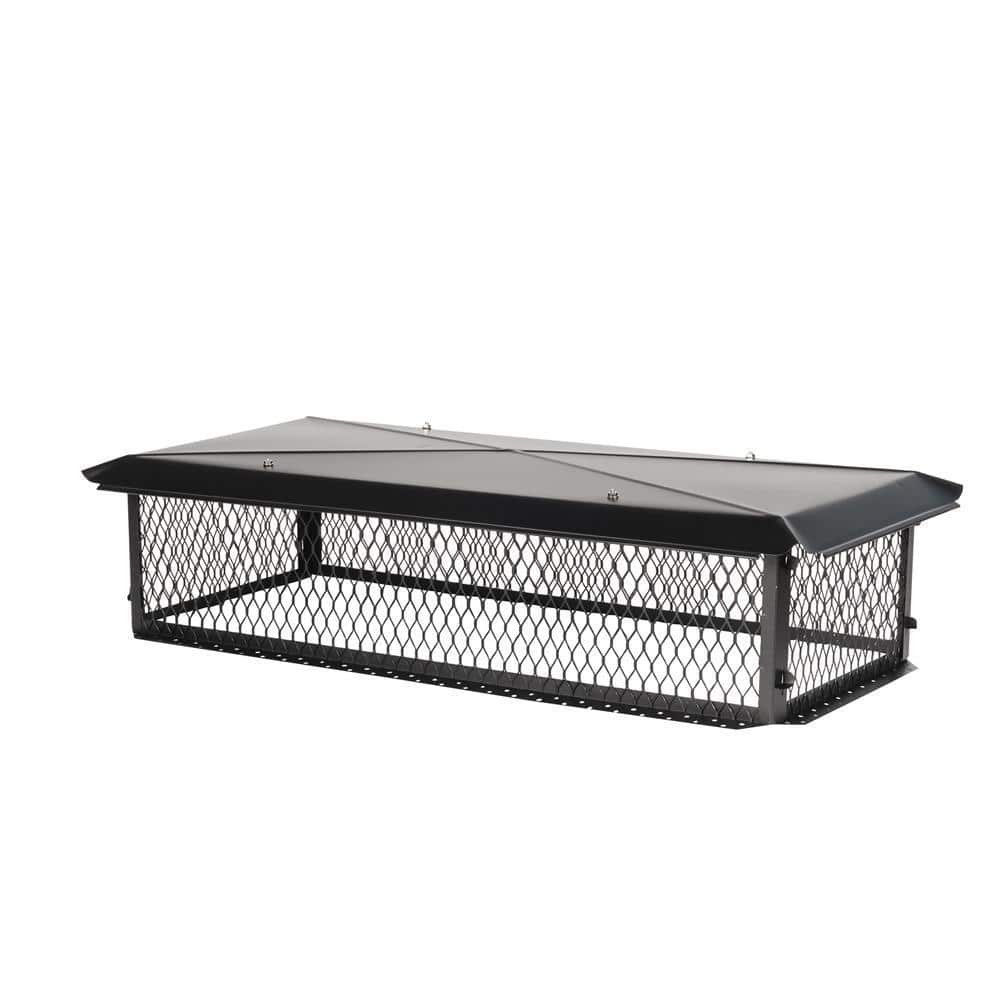 35 in. x 17 in. x 10 in. H Chimney Cap in Black Galvanized Steel - Hercitys