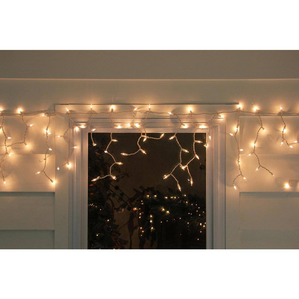 13.5 ft. 300-Clear Mini Icicle Christmas Lights – White Wire - Hercitys