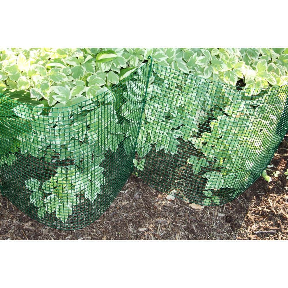 18 in. Vinyl Tall Green Coated Galvanized Steel Expandable Modular Garden Fencing System - Hercitys