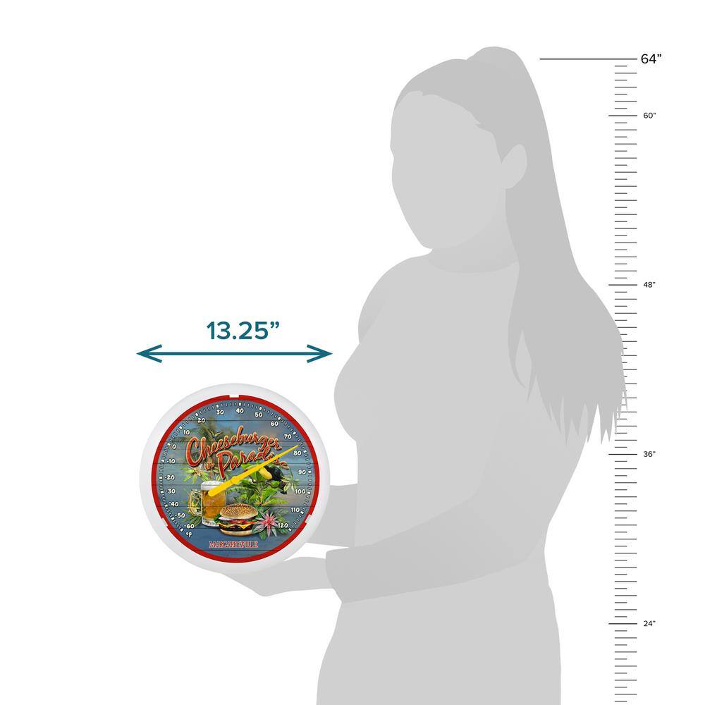 13.25-inch “Cheeseburger in Paradise” Margaritaville Analog Dial Thermometer - Hercitys