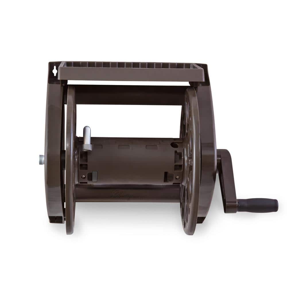200 ft.  Bronze Resin With Shelf Wall Mounted Garden Hose Reel - Hercitys