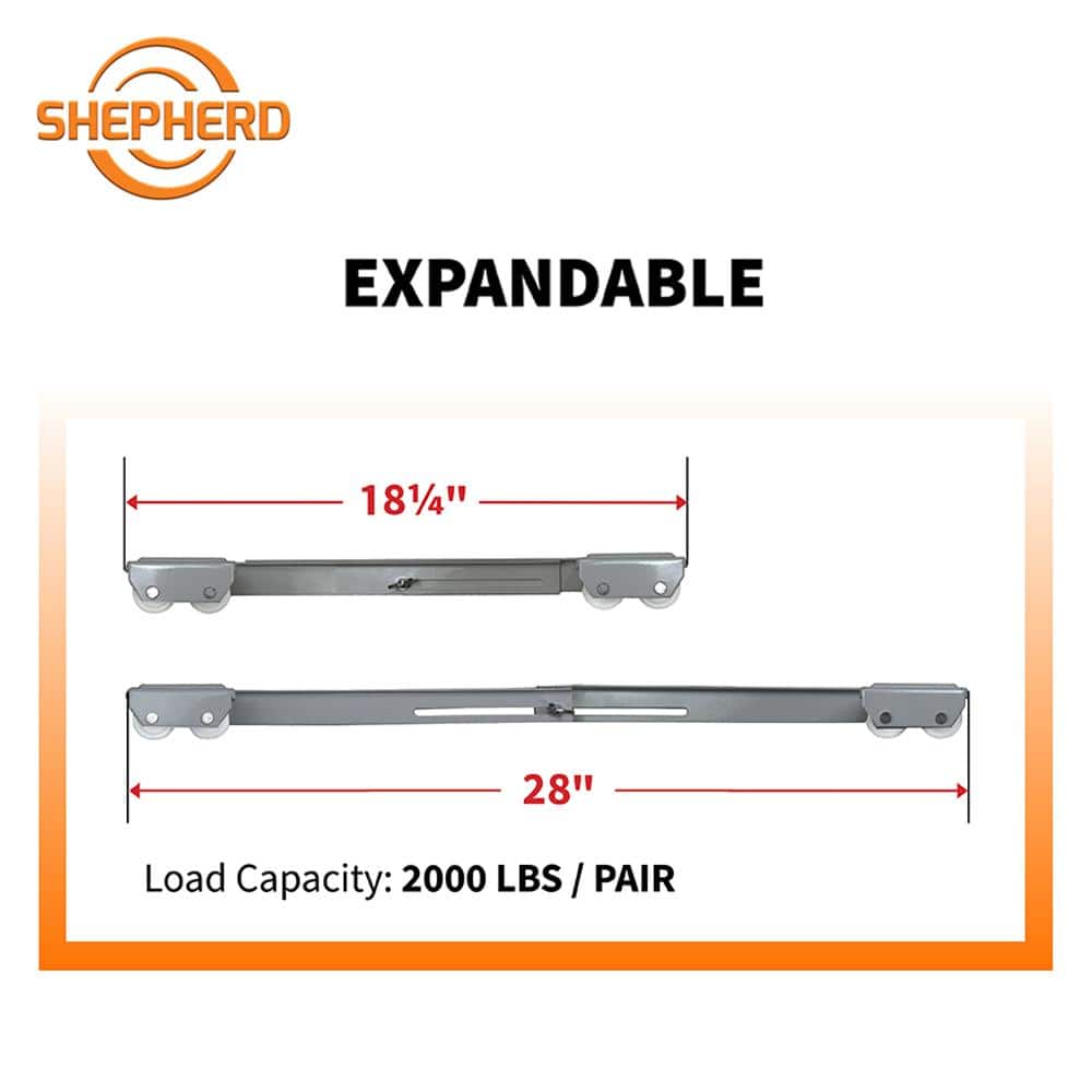 18-1/4 – 28 in. Aluminum Steel Appliance Rollers (2-Pack) - Hercitys