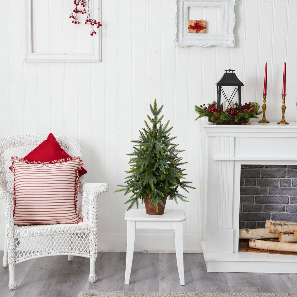 2.5 ft. Artificial Christmas Tree with Copper Planter and Clear Lights - Hercitys