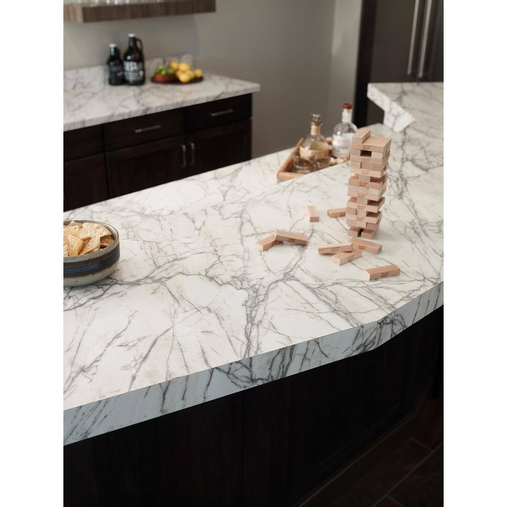 5 ft. x 12 ft. Laminate Sheet in 180fx Quartzite Bianco with Scovato Finish - Hercitys