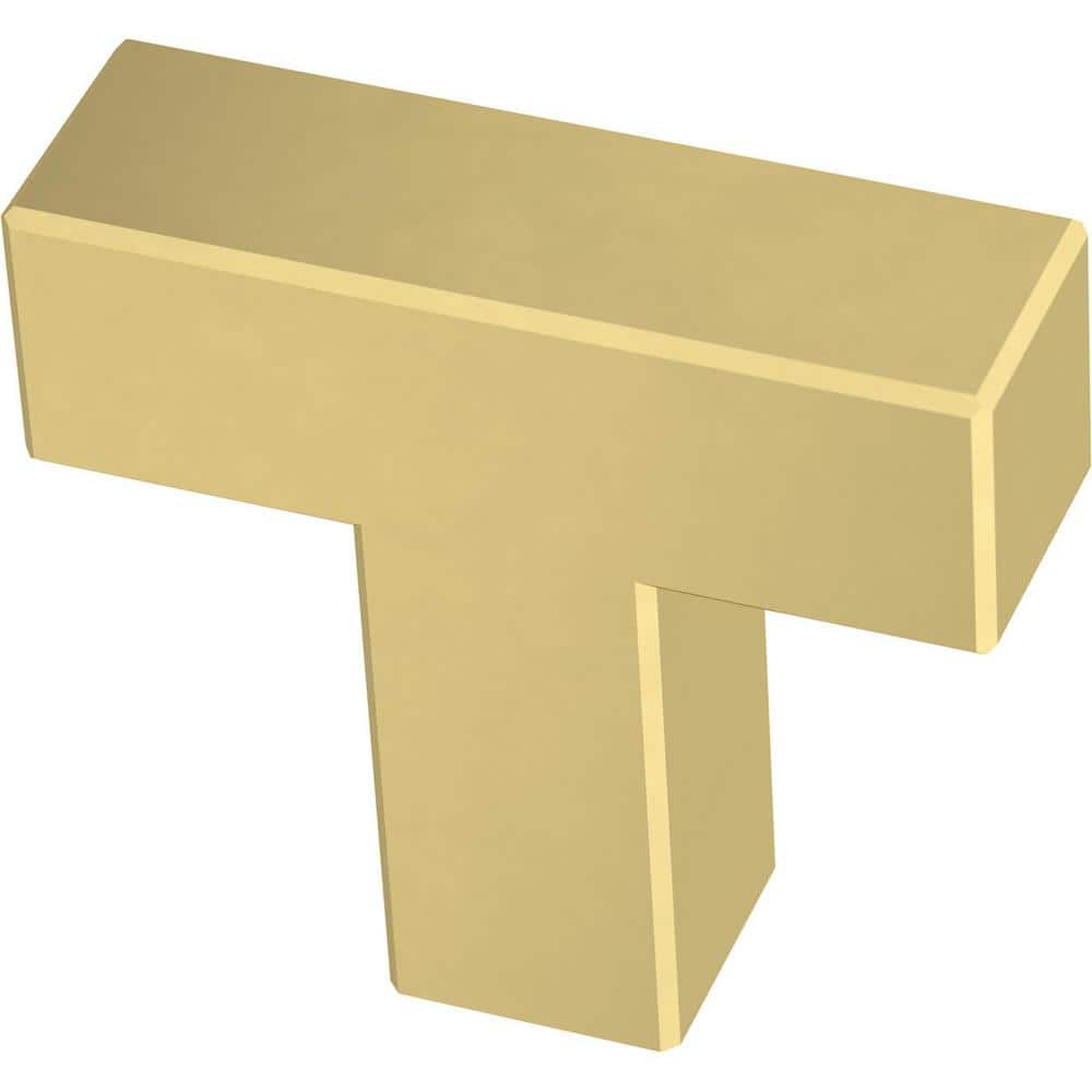 (30-Pack) Simple Modern Square 1-1/4 in. (32 mm) Modern Satin Gold T-Shaped Bar Cabinet Knobs - Hercitys