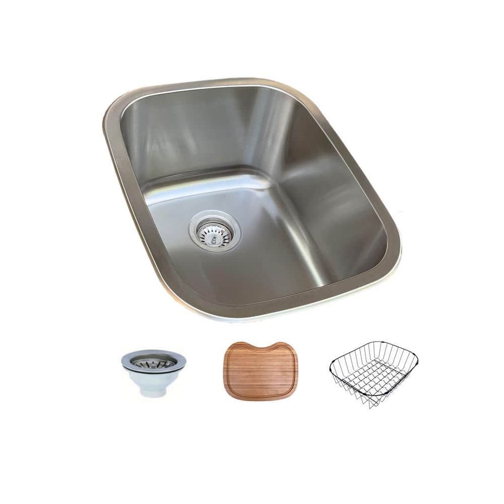 18 Gauge Stainless Steel 17 in. Dual Mount Bar Sink - Hercitys