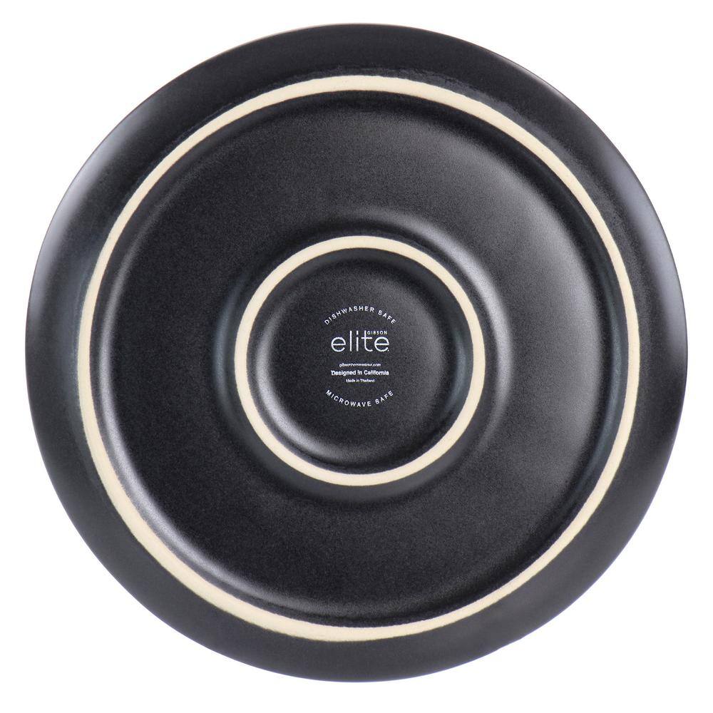 12 Piece In Black Round Stoneware Dinnerware Set Serenade - Hercitys