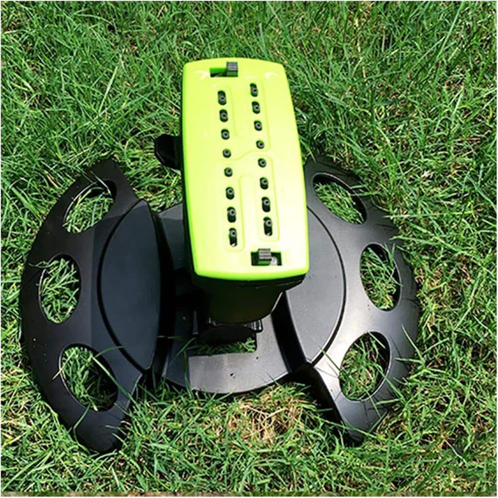 3200-sq. ft. Revolving Sprinkler 16-Hole Oscillating Sprinkler with Angle & Outlet and Spraying Adjustment, Green Finish - Hercitys