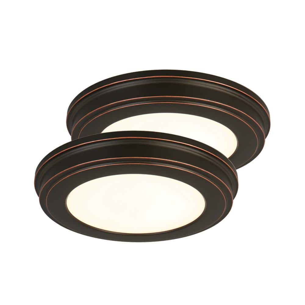 11 in. Matte Black 3-CCT LED Round Flush Mount, Low Profile Ceiling Light (2-Pack) - Hercitys