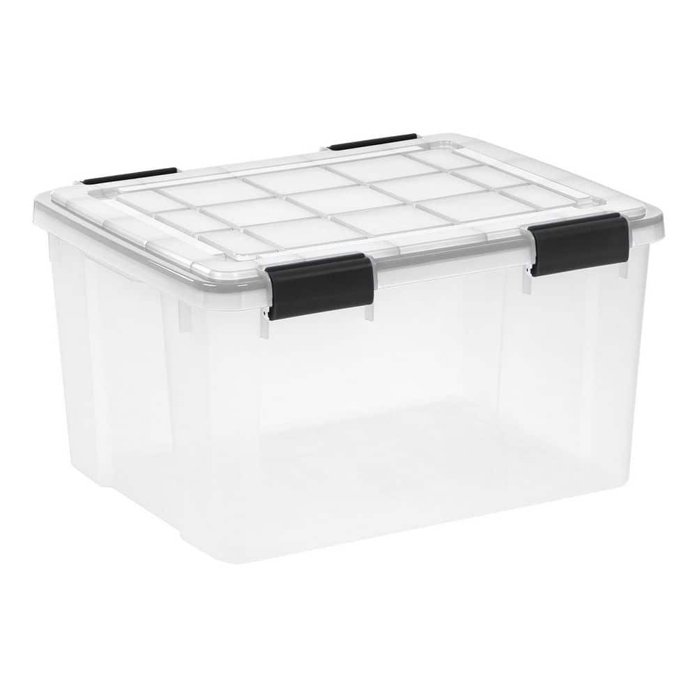 44 qt. /11 Gal Plastic Storage Bins with Sealed Lids, Clear Gasket Box, Airtight Containers 4Pk - Hercitys