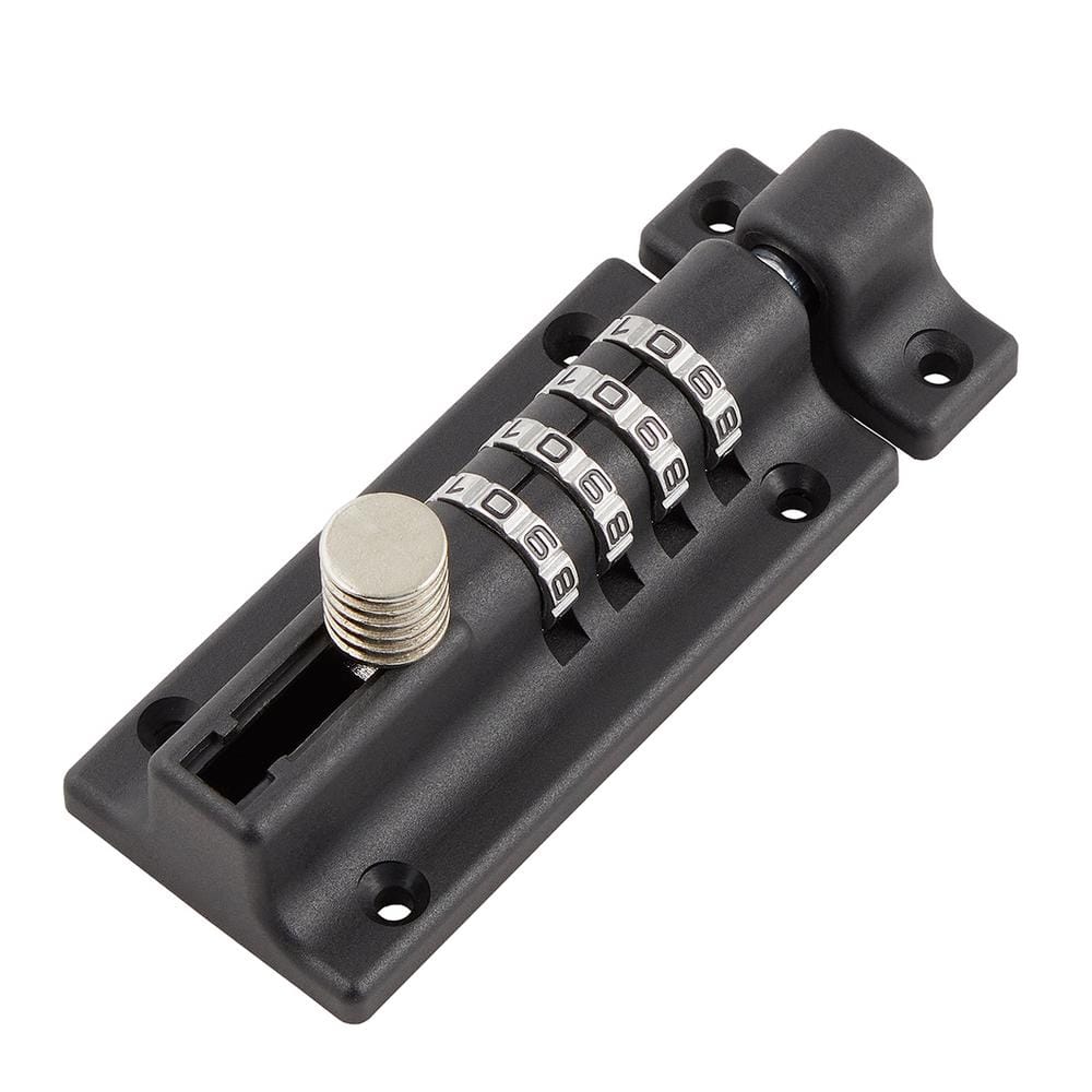 4 in. Black Combination Lock Barrel Bolt - Hercitys