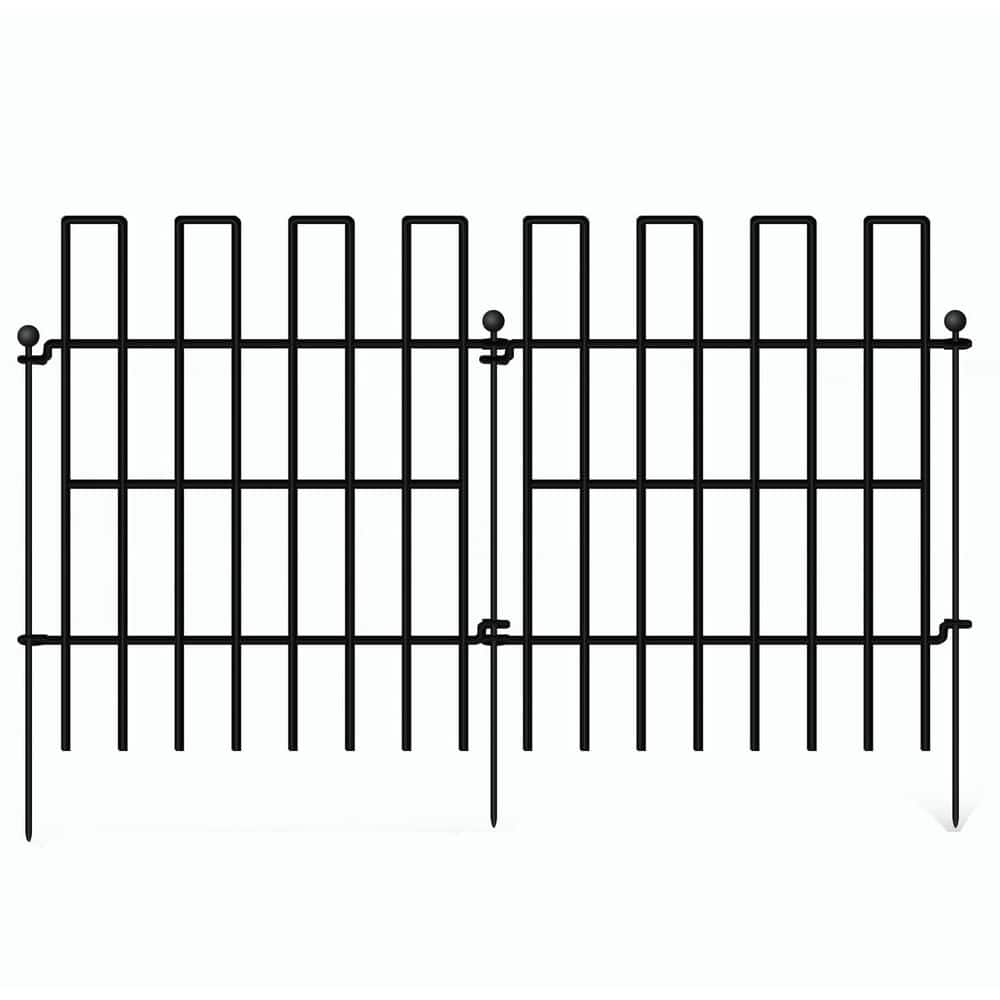 25 Pack No Dig Garden Fence Animal Barrier 27 ft. Rustproof 17 in. H 1.25 in. Spike Spacing Dog Digging Prevention - Hercitys