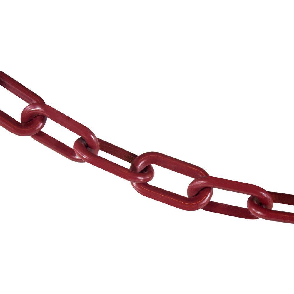 2 in. (#8, 51 mm) x 10 ft. Plastic Safety Chain in Crimson - Hercitys