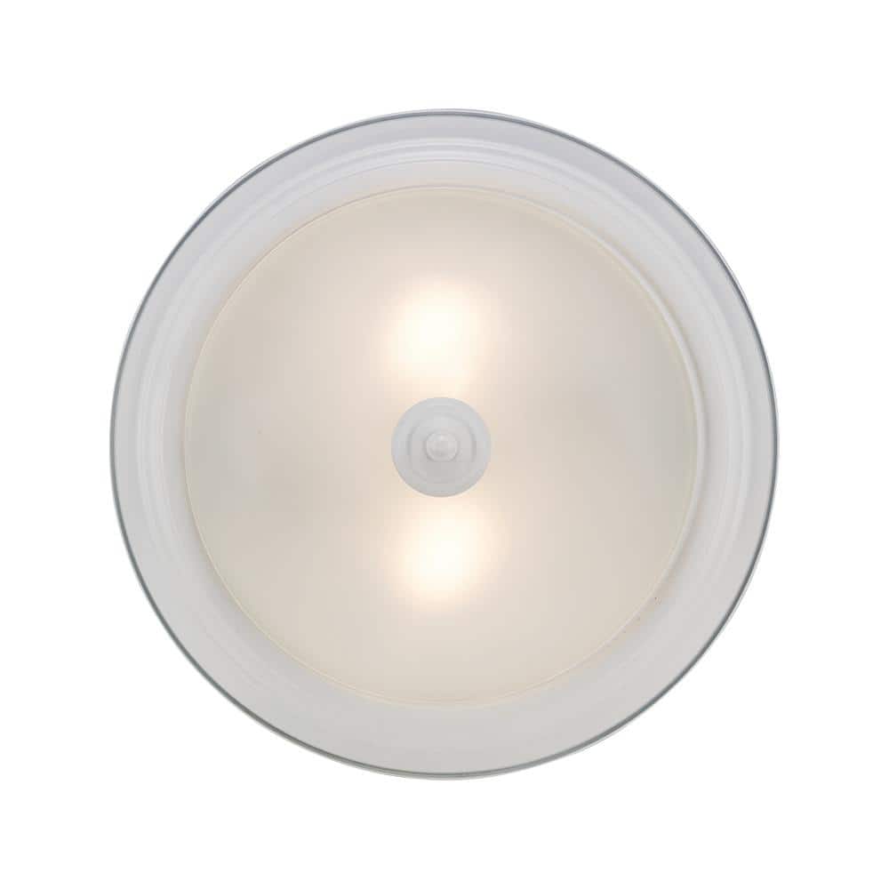 12.75 in 2-Light White Flush Mount Ceiling Light Fixture with Frosted Glass Shade (2-Pack) - Hercitys