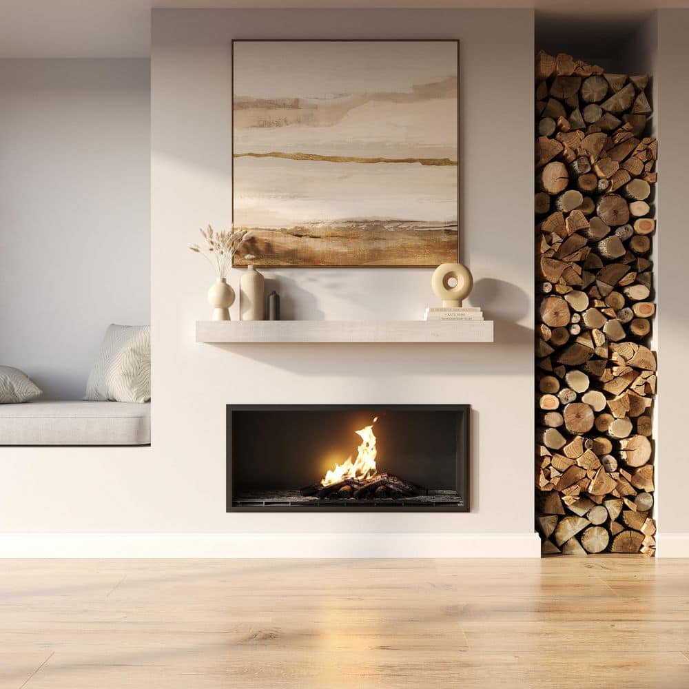 48 in. White Timber Mantel Shelf - Hercitys