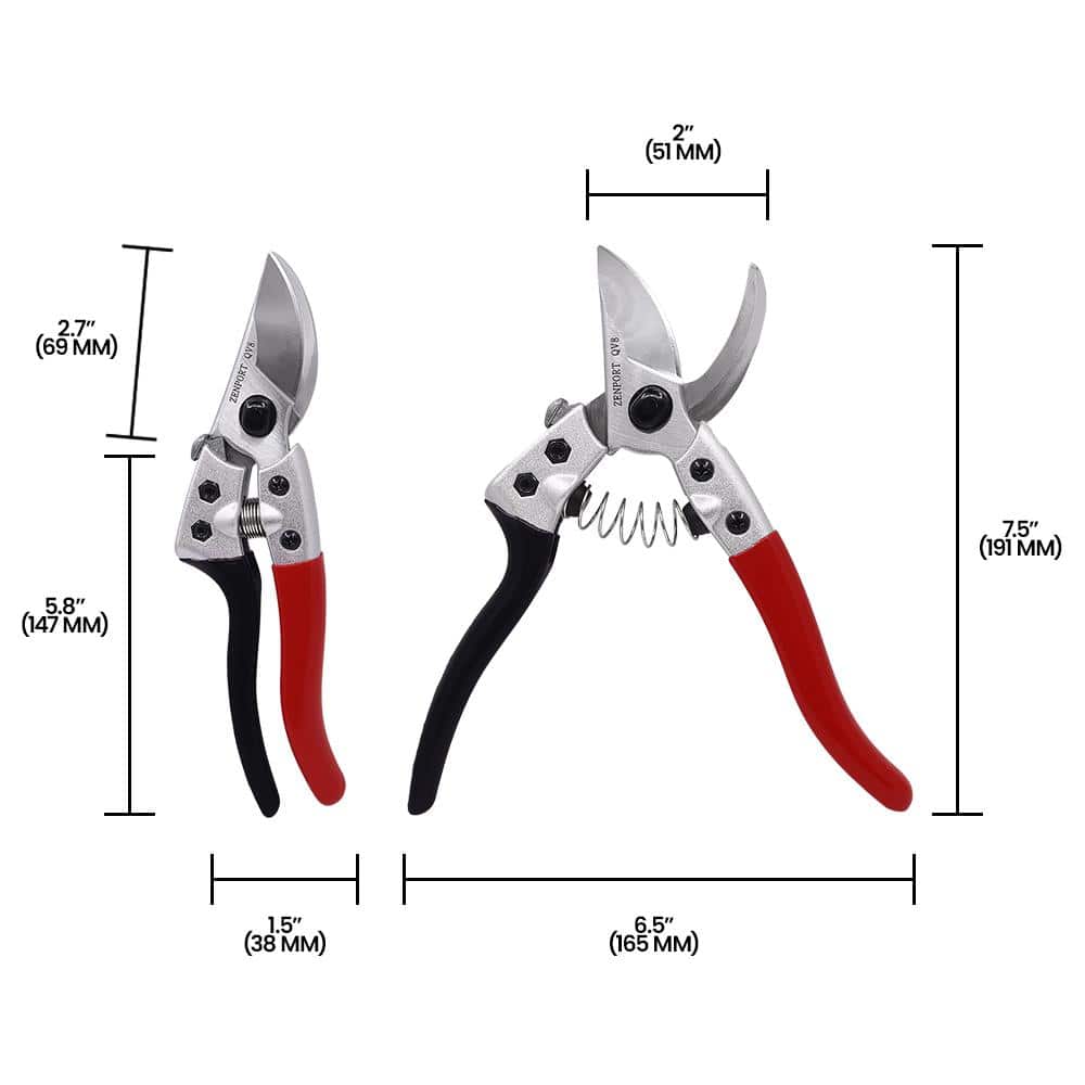 2.25 in. Chrome Plated Carbon Steel Professional Bypass Pruning Shear - Hercitys